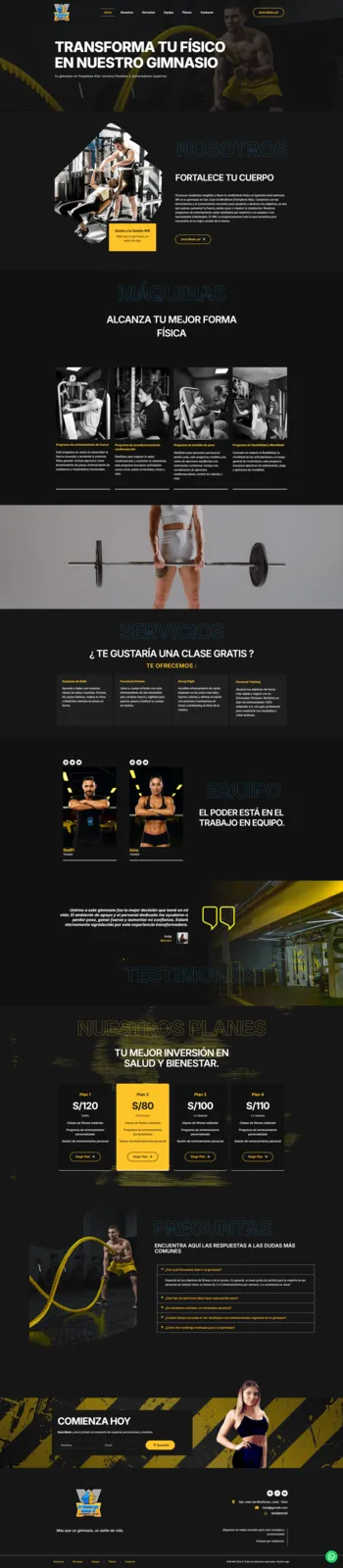 Diseño Web del Gimnasio WK